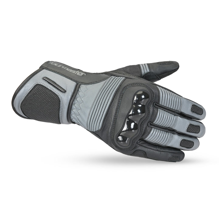 Tourmaster Super Warm Waterproof Gloves Black/Grey - Back of Hand Horizontal View