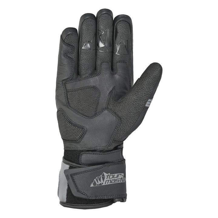 Tourmaster Super Warm Waterproof Gloves Black/Grey - Palm View of Right Hand
