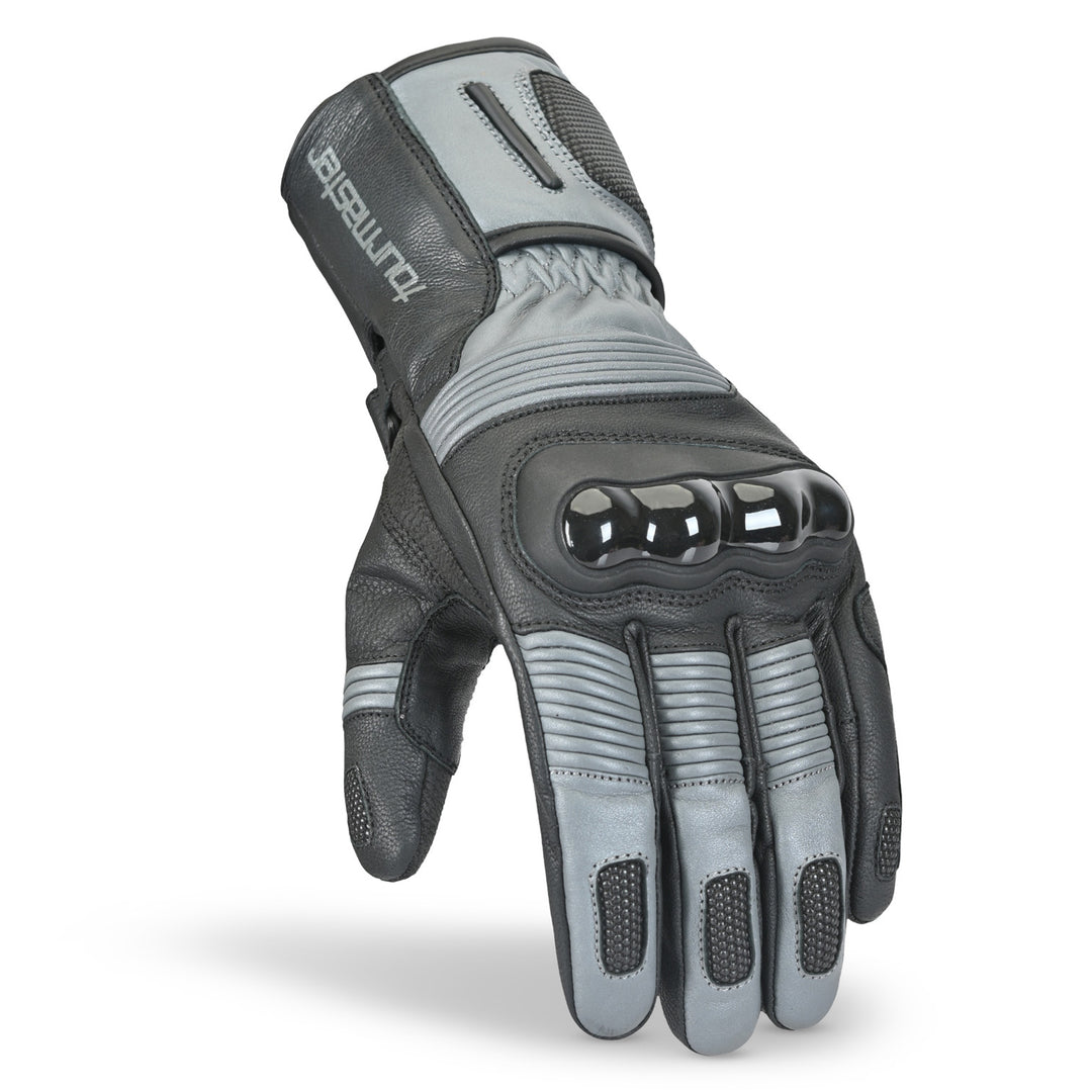 Tourmaster Super Warm Waterproof Gloves Black/Grey - Side Back of Hand View