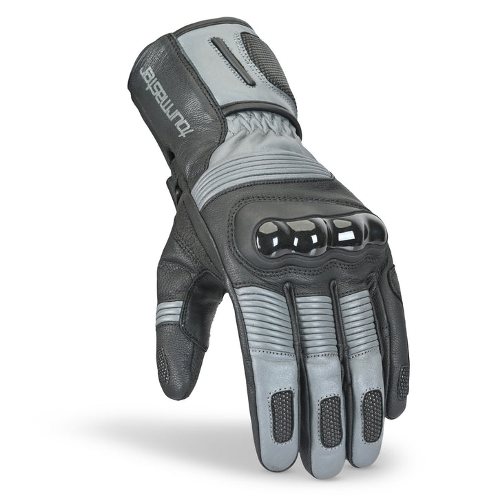 Tourmaster Super Warm Waterproof Gloves Black/Grey - Side Back of Hand View