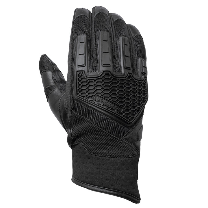 Tourmaster Switchback Adventure Gloves Black/Black - Back of Hand Vertical View