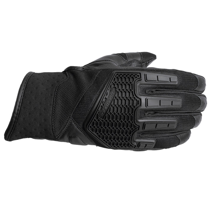 Tourmaster Switchback Adventure Gloves Black/Black - Back of Hand Horizontal View