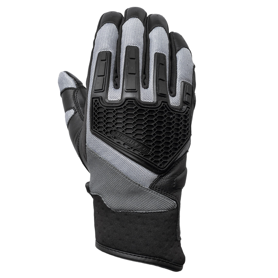 Tourmaster Switchback Adventure Gloves Light Grey/Black - Back of Hand Vertical View
