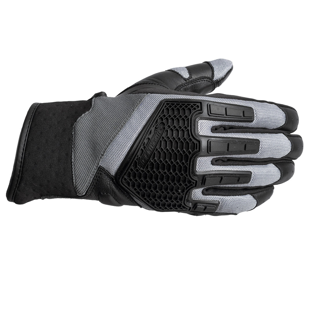 Tourmaster Switchback Adventure Gloves Light Grey/Black - Back of Hand Horizontal View