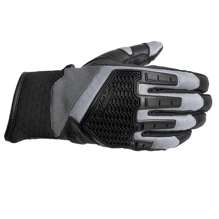 Tourmaster Switchback Adventure Gloves Light Grey/Black - Back of Hand Horizontal View