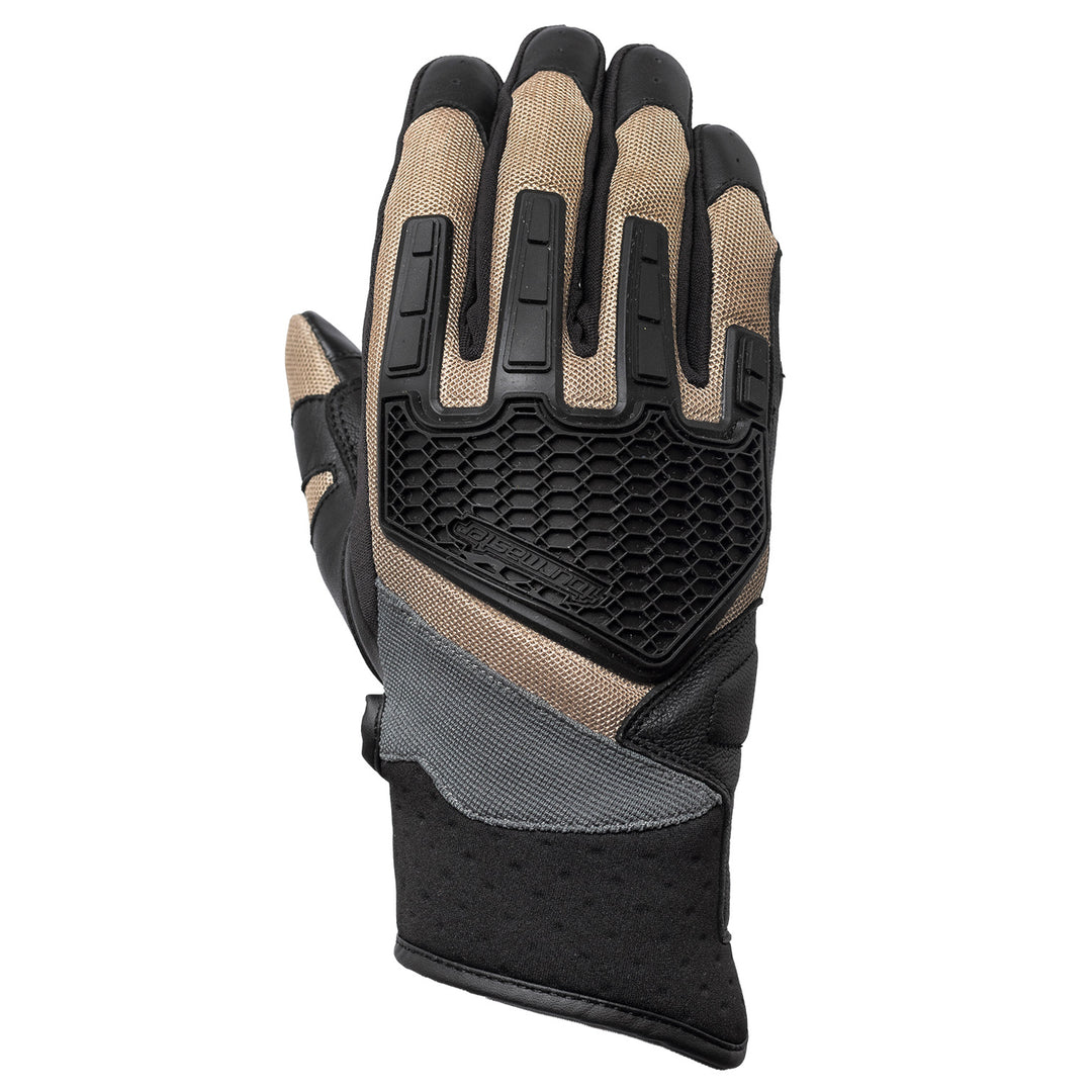 Tourmaster Switchback Adventure Gloves Sand/Black - Back of Hand Vertical View