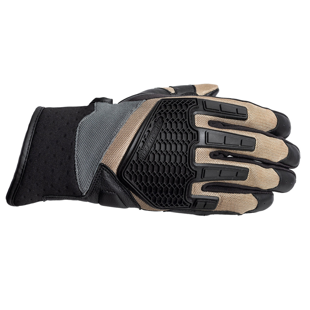 Tourmaster Switchback Adventure Gloves Sand/Black - Back of Hand Horizontal View