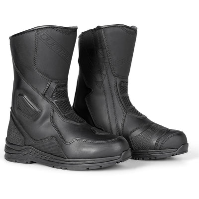 Tourmaster Women's Helix Touring Boots Black - Front Side View of Pair