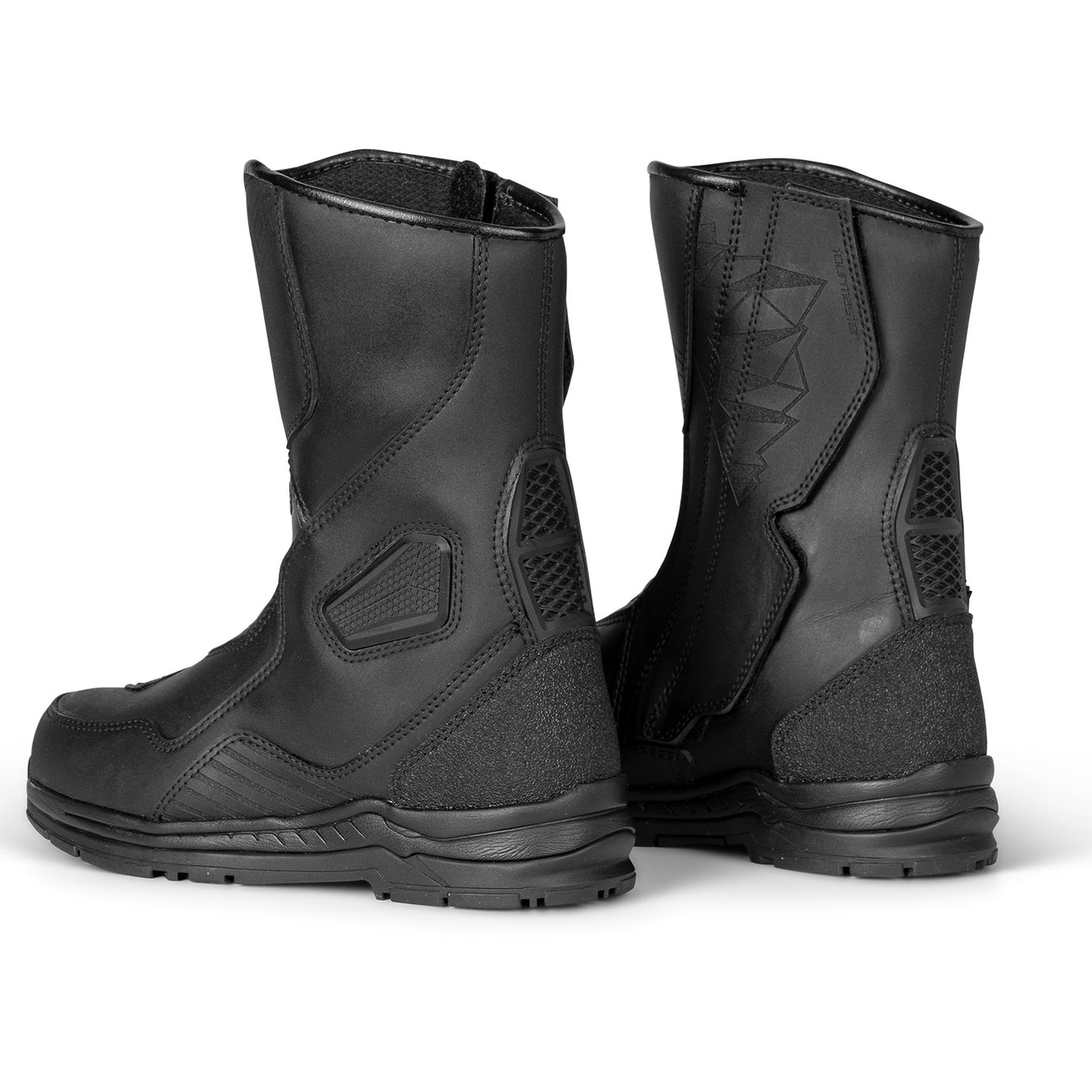 Tourmaster Women's Helix Touring Boots Black - Rear Side View of Pair