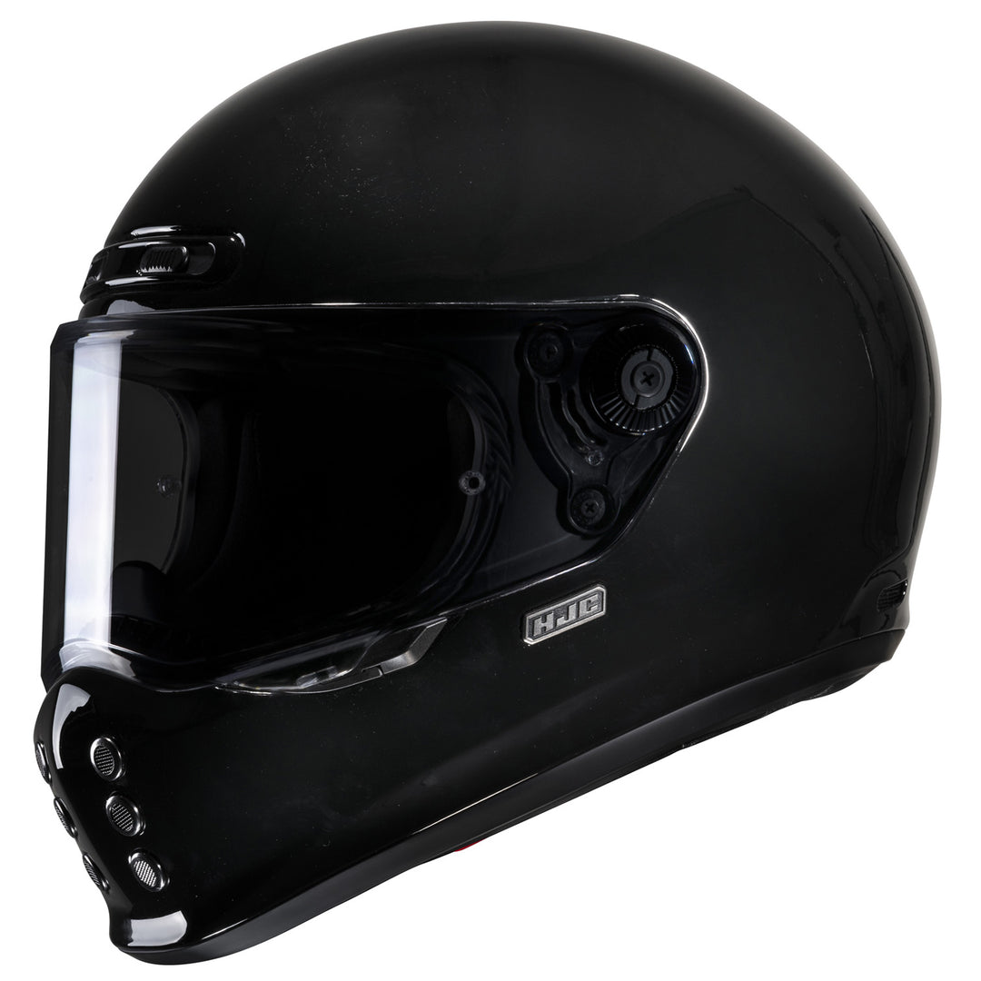 HJC V10 Solid Helmet Black - Front Side View