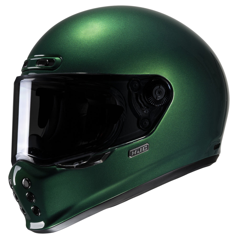 HJC V10 Solid Helmet Deep Green - Front Side View