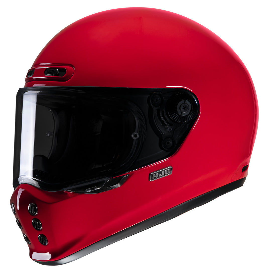 HJC V10 Solid Helmet Deep Red - Front Side View