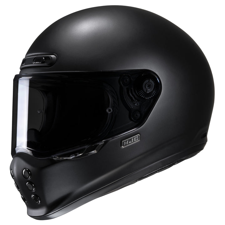 HJC V10 Solid Helmet Semi-Flat Black - Front Side View