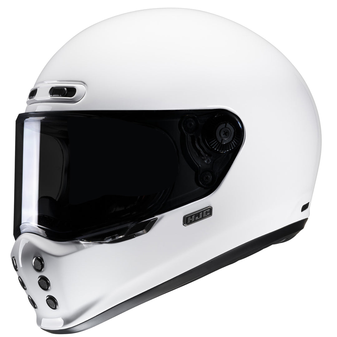 HJC V10 Solid Helmet White - Front Left Side View