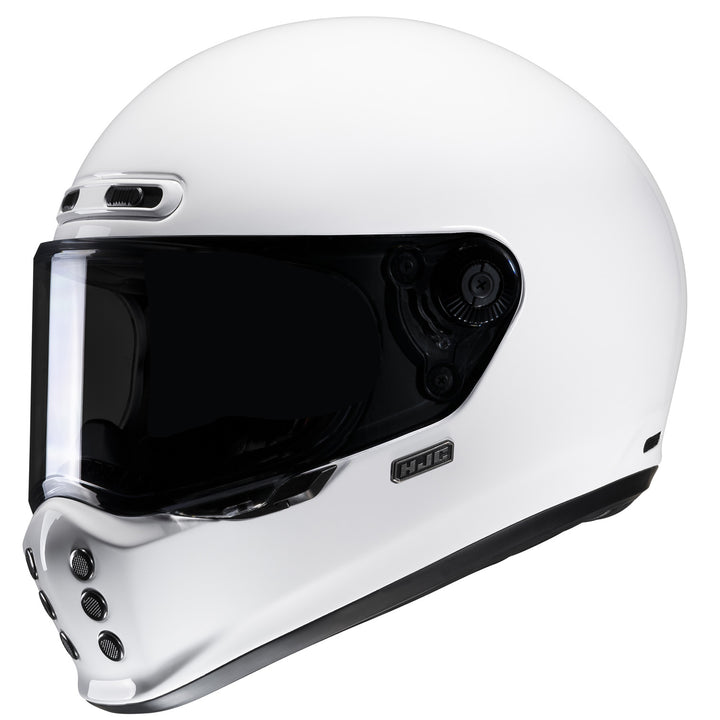 HJC V10 Solid Helmet White - Front Left Side View