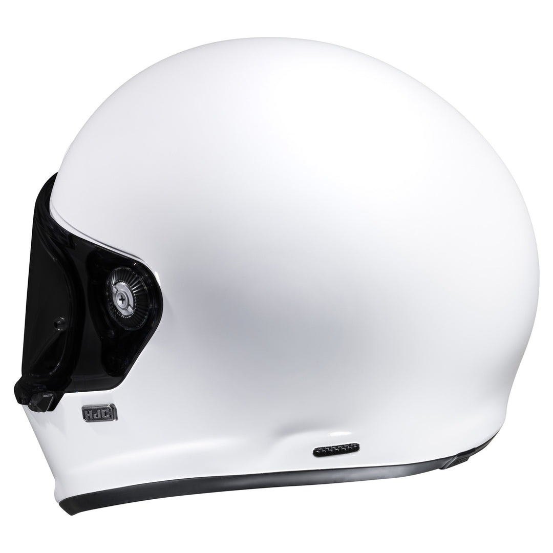 HJC V10 Solid Helmet White - Rear Left Side View