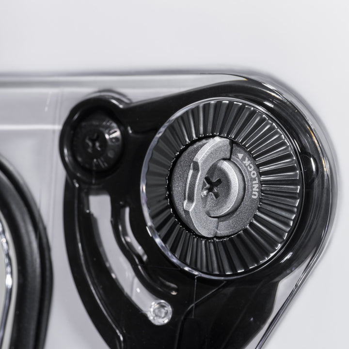 HJC V10 Solid Helmet White - Close-Up of Faceshield Pivot Lock