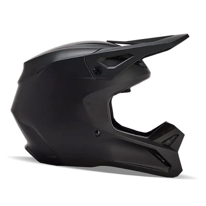 Fox Racing V1 Solid Helmet Matte Black - Right Side View