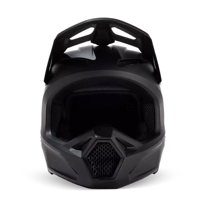 Fox Racing V1 Solid Helmet Matte Black - Front View