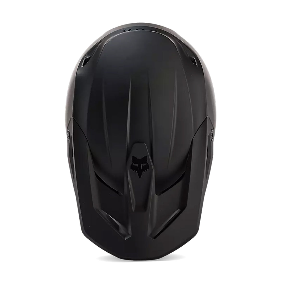 Fox Racing V1 Solid Helmet Matte Black - Top Down View