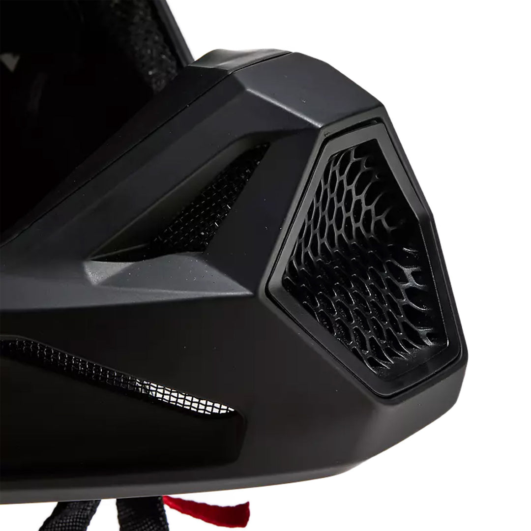 Fox Racing V1 Solid Helmet Matte Black - Close-Up of Mouth Vent