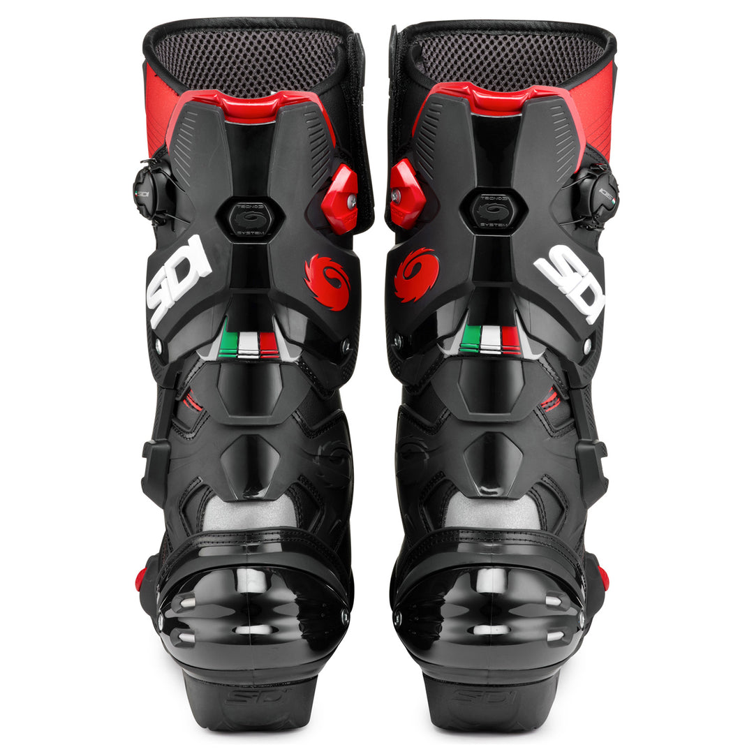 Sidi Vertigo 2 Boots Black/Red - Rear View of Pair