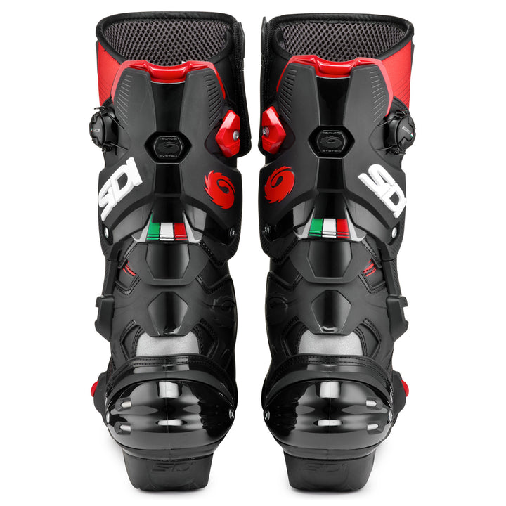 Sidi Vertigo 2 Boots Black/Red - Rear View of Pair