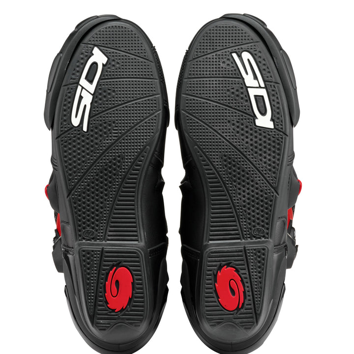 Sidi Vertigo 2 Boots Black/Red - Sole View of Pair
