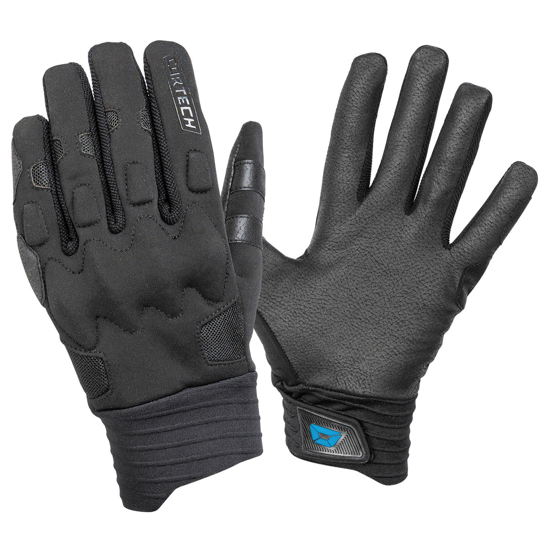 Cortech Windstop Lite Gloves Black/Black - Back of Hand and Palm Views of Pair
