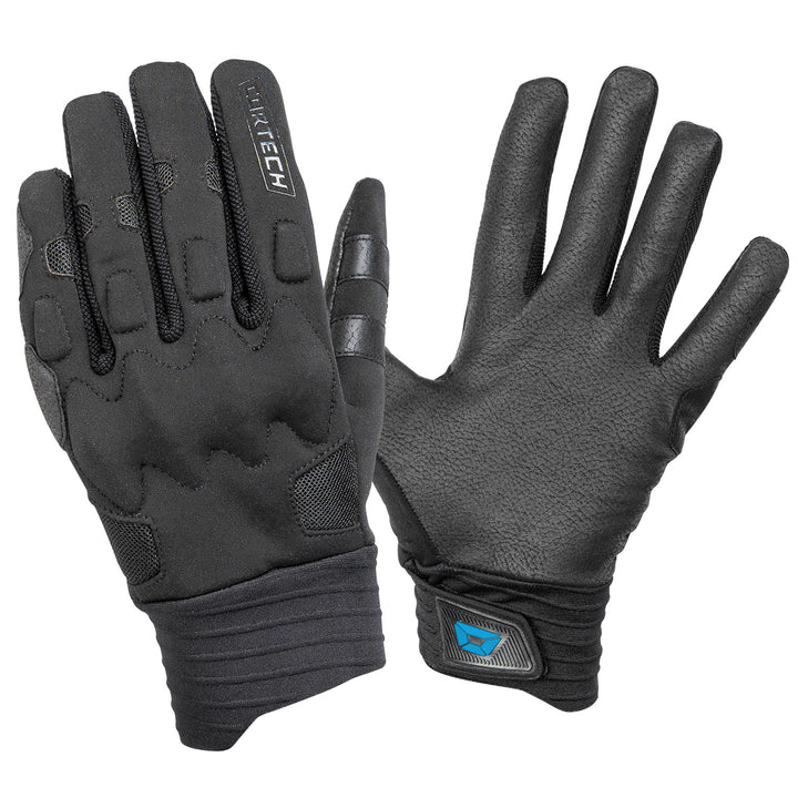 Cortech Windstop Lite Gloves Black/Black - Back of Hand and Palm Views of Pair