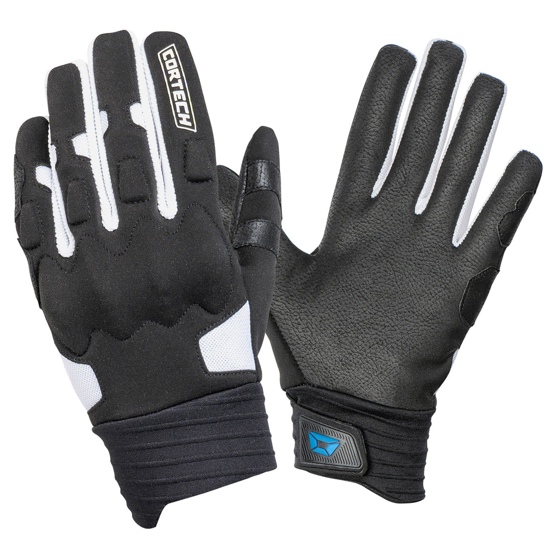 Cortech Windstop Lite Gloves Black/White - Back of Hand and Palm Views of Pair