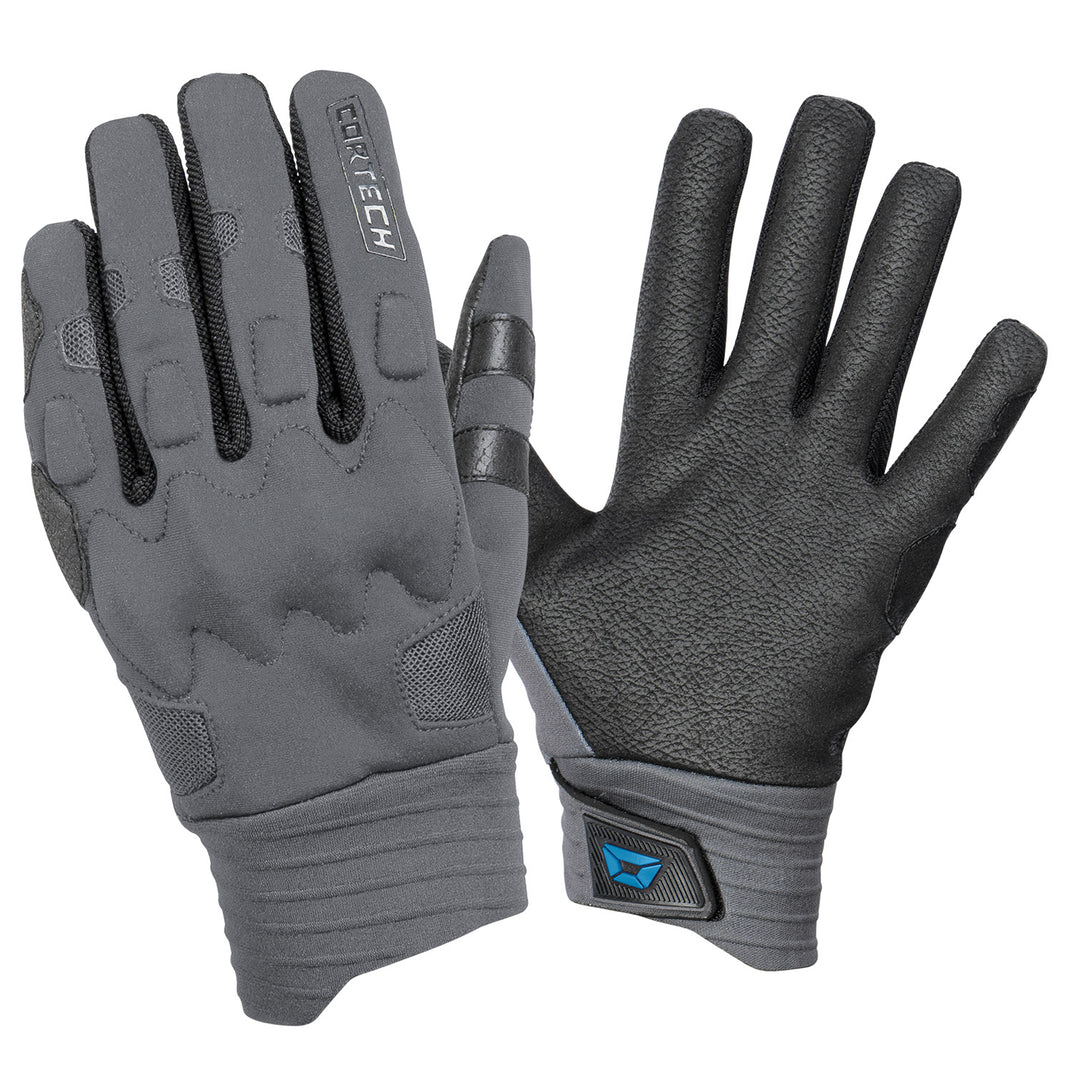 Cortech Windstop Lite Gloves Grey/Black - Back of Hand and Palm Views of Pair