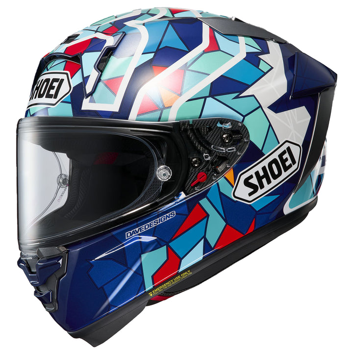 Shoei X-15 Marquez Barcelona Helmet TC-10 - Front Side View
