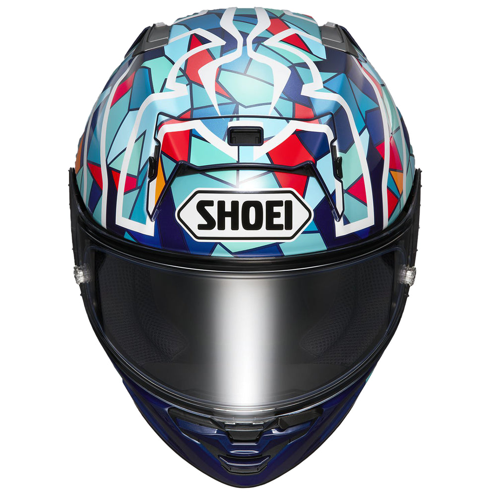 Shoei X-15 Marquez Barcelona Helmet TC-10 - Front Top View