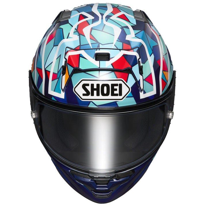 Shoei X-15 Marquez Barcelona Helmet TC-10 - Front Top View