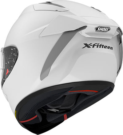 Shoei X-15 Helmet White - Rear Side View