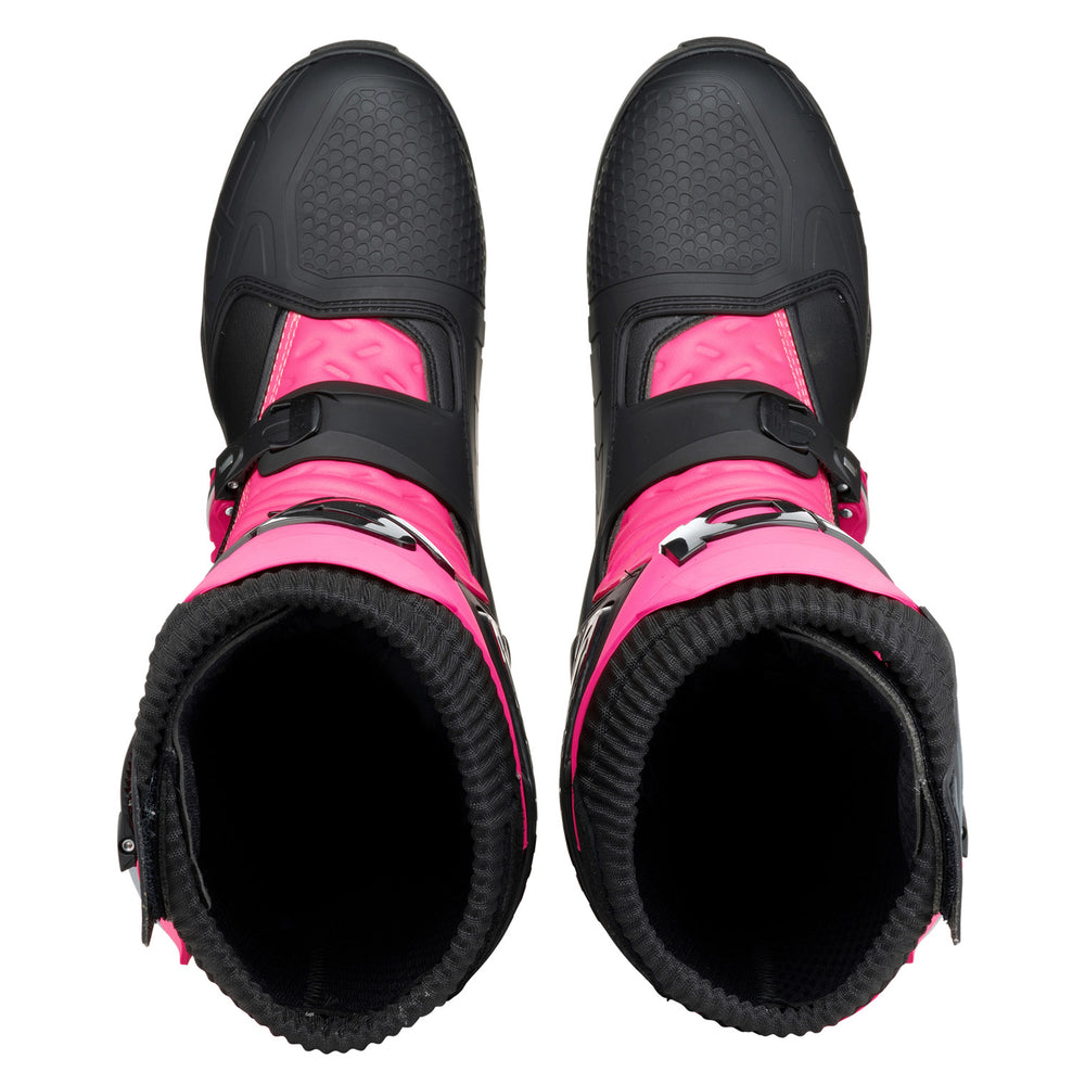 Sidi X Power SC LEI Boots Black/Pink - Top Down View of Pair