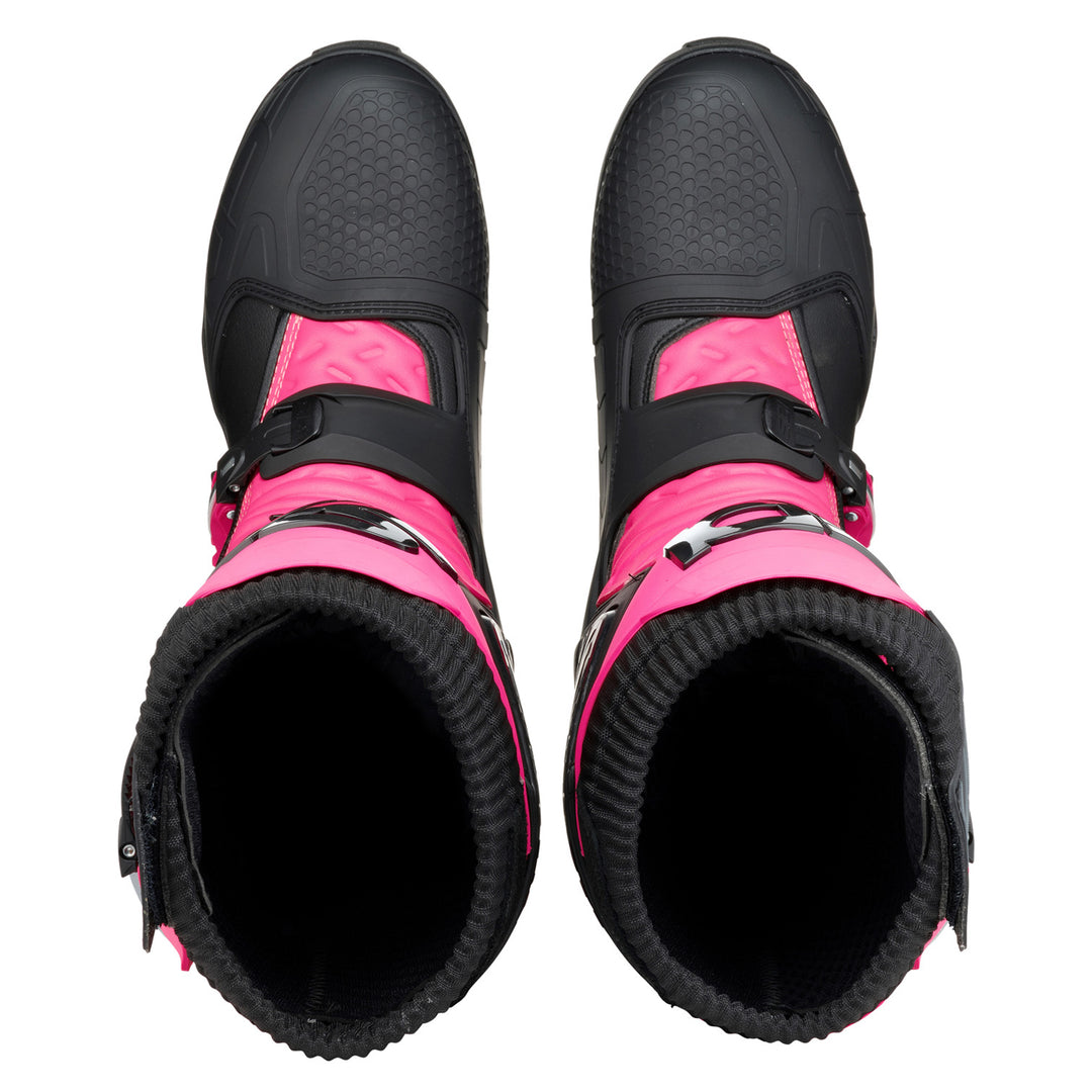 Sidi X Power SC LEI Boots Black/Pink - Top Down View of Pair