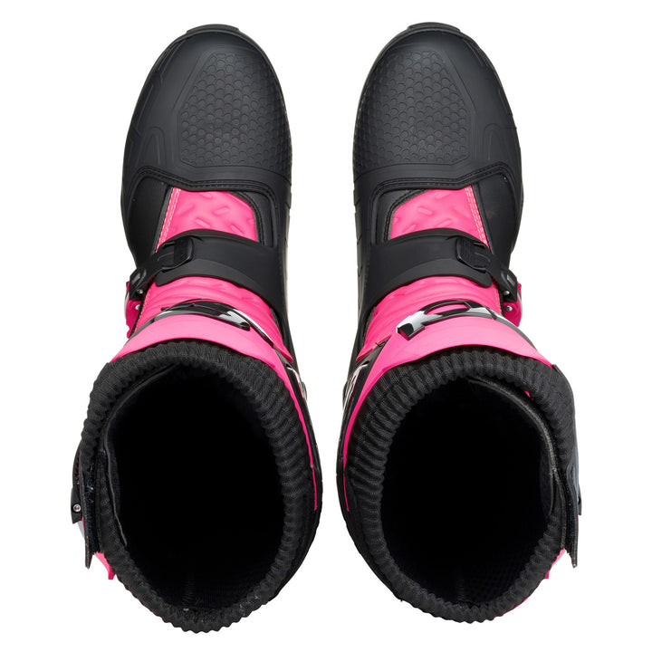 Sidi X Power SC LEI Boots Black/Pink - Top Down View of Pair