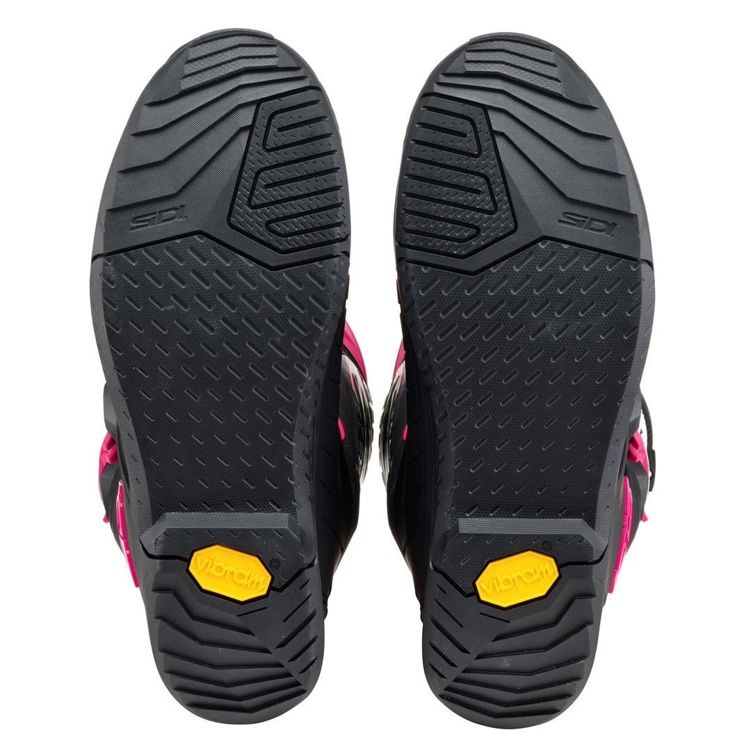 Sidi X Power SC LEI Boots Black/Pink - Sole View of Pair