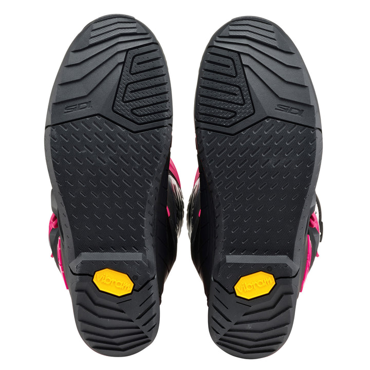 Sidi X Power SC LEI Boots Black/Pink - Sole View of Pair