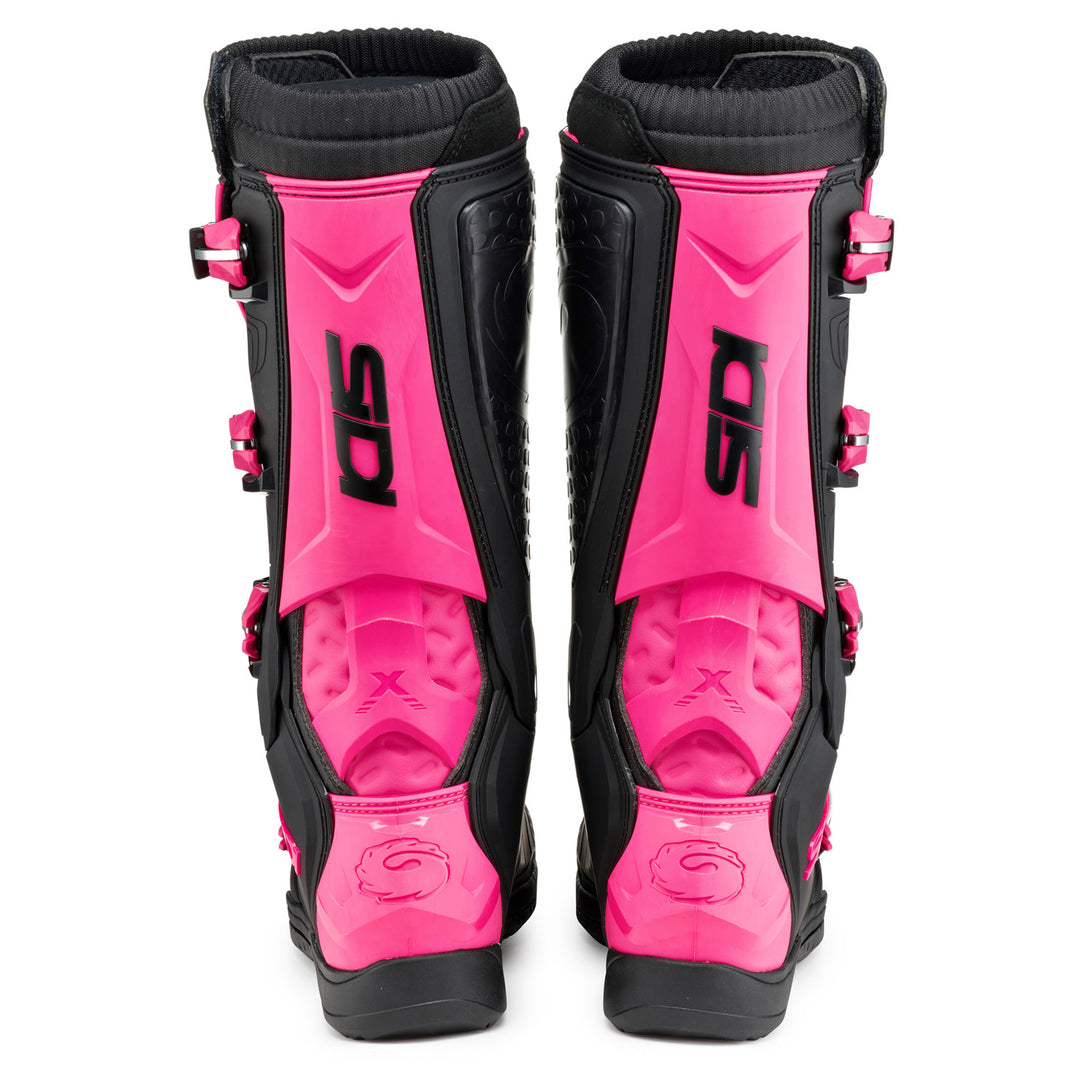 Sidi X Power SC LEI Boots Black/Pink - Rear View of Pair