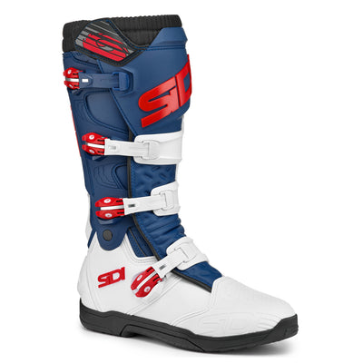 Sidi X Power SC Boots White/Navy/Red - Front Side View