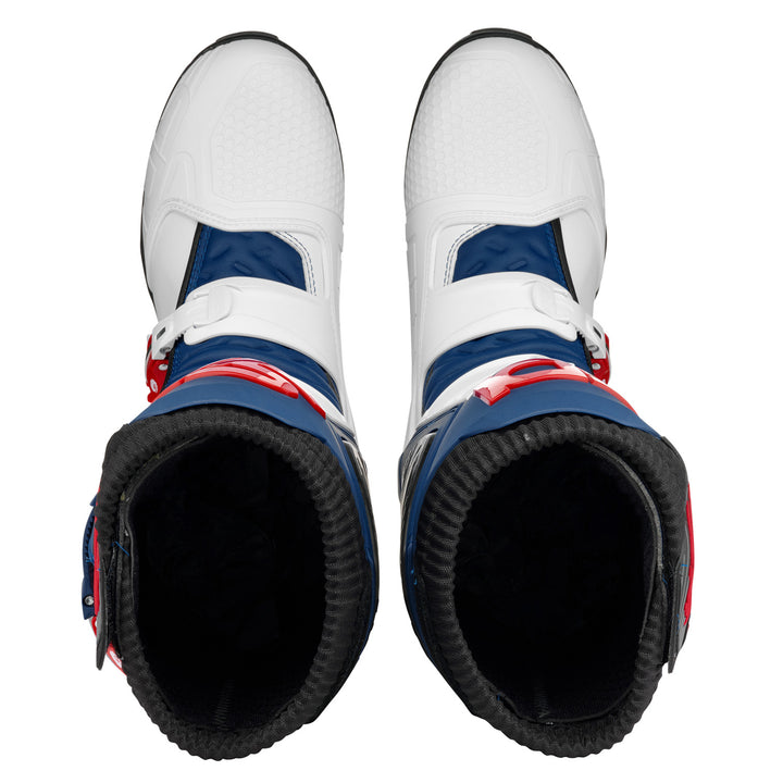 Sidi X Power SC Boots White/Navy/Red - Top Down View of Pair