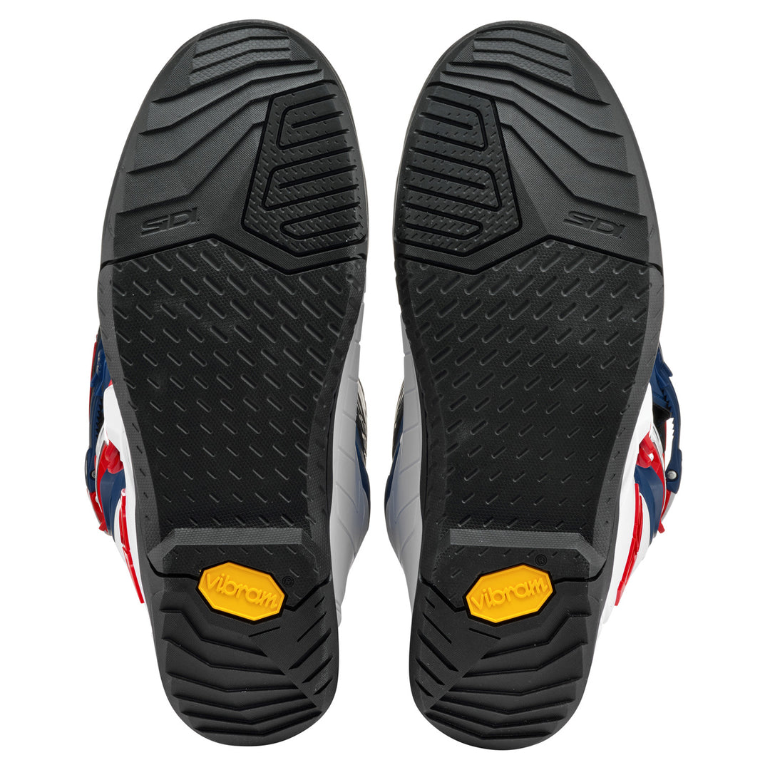 Sidi X Power SC Boots White/Navy/Red - Sole View of Pair