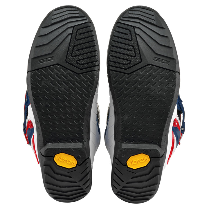 Sidi X Power SC Boots White/Navy/Red - Sole View of Pair