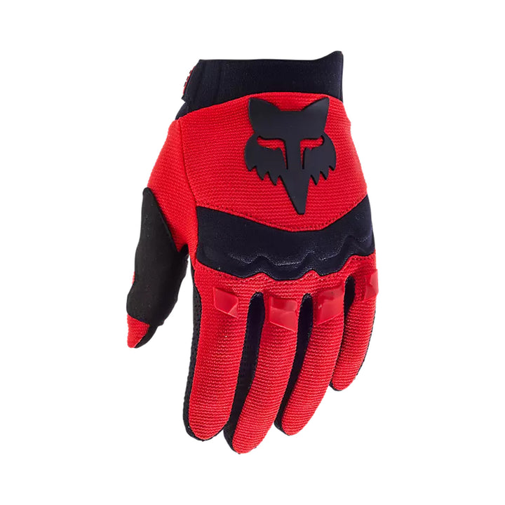 Fox Racing Youth Dirtpaw Gloves Fluorescent Red - Back of Hand View