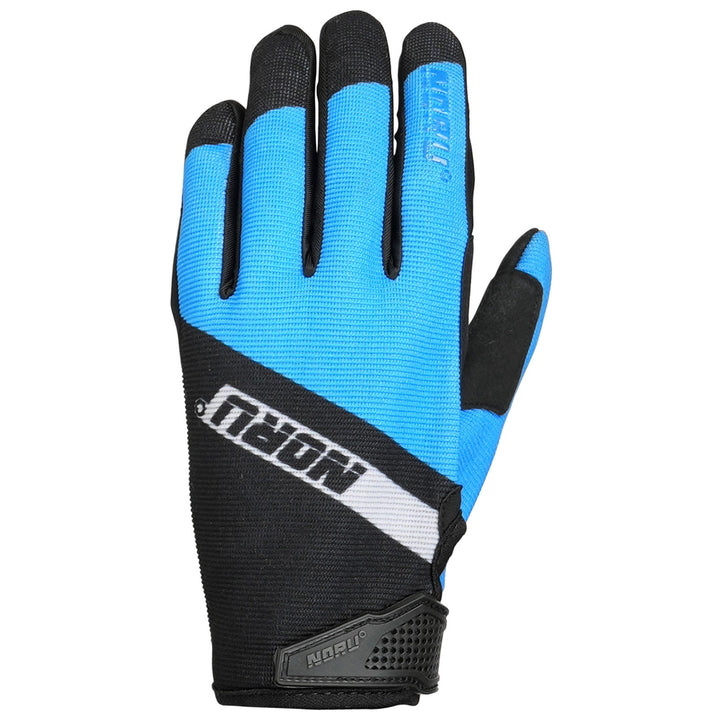 Noru Youth Sugo Gloves Blue - Back of Hand View