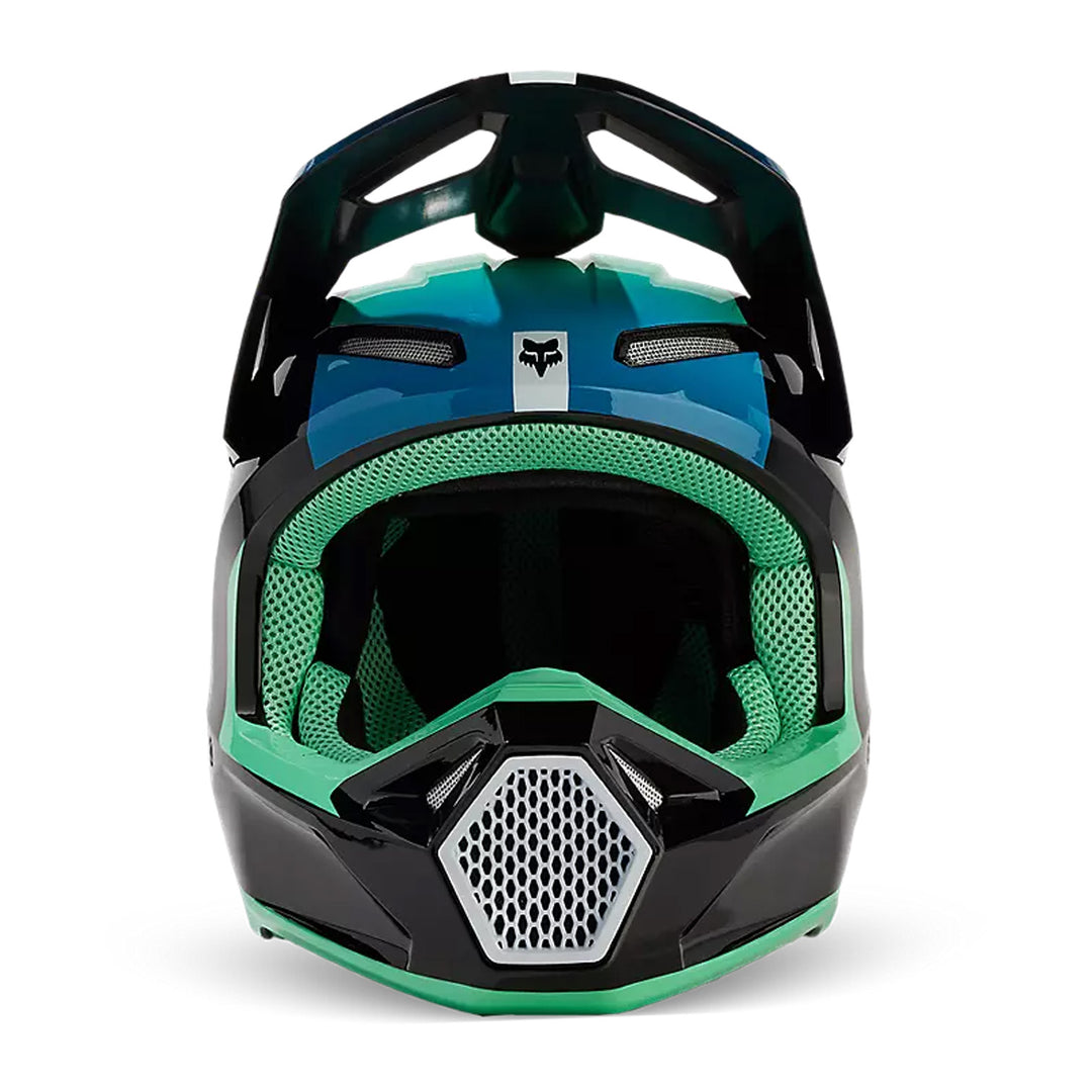 Fox Racing Youth V1 Ballast Helmet Black/Blue - Front View
