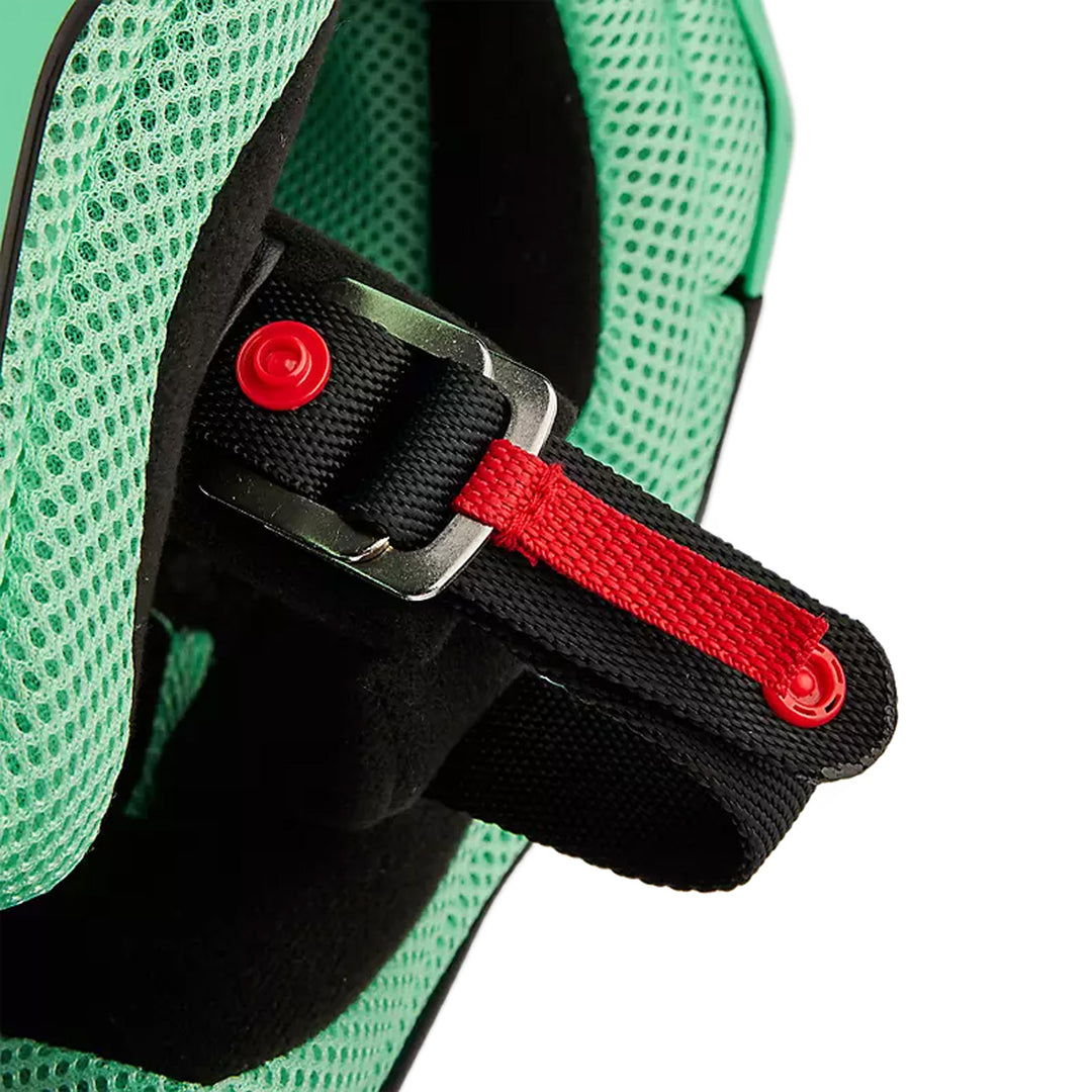 Fox Racing Youth V1 Ballast Helmet Black/Blue - Close-Up of D-Ring Chin Strap